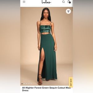 All Nighter Forest Green Sequin Green Maxi Dress